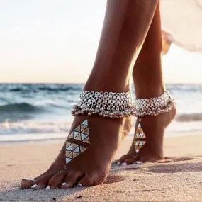 Bohemian Silver Anklet