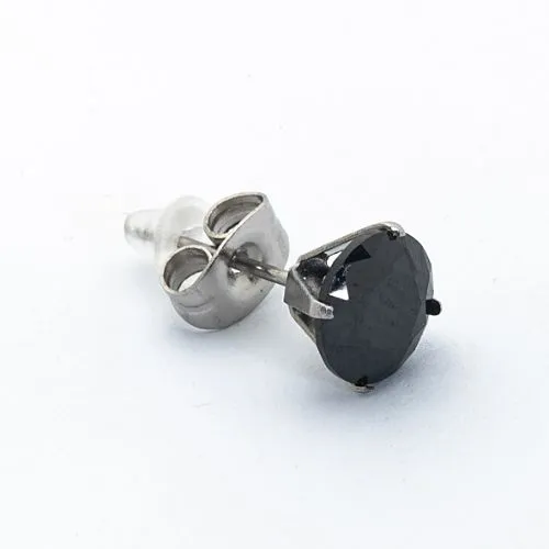 Borghetti Earrings Zircone Tondo Nero 7 Ear Studs 1 PC