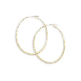 Brass Silver New beginnings oval hoop earrings