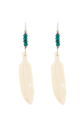 Breathe Deep Stone Feather Earrings