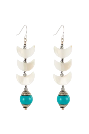 Breathe Deep Turquoise Moon Earrings