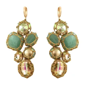 Bulle Drop Gemstone Earrings - Sea Foam