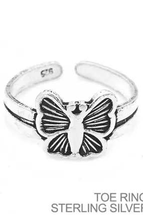 Butterfly Toe Ring Sterling Silver