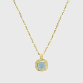 California Cushion Blue Topaz Necklace