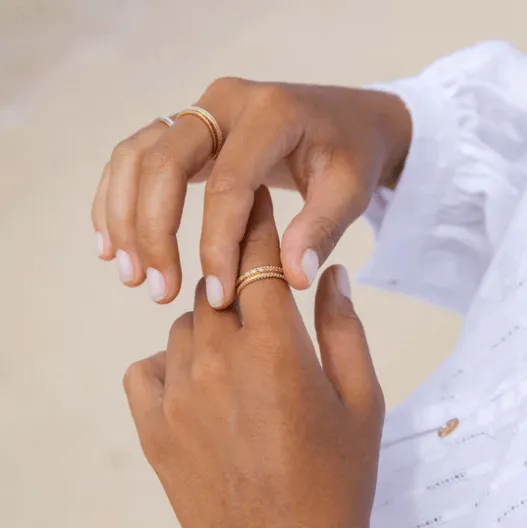 Chakra Yellow Gold Vermeil Spinning Anxiety Ring