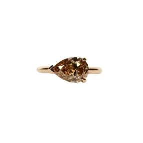 Champagne Diamond Pear Shape Ring