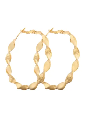 'Charlotte' Hemp Wreath Gold Hoop Earrings