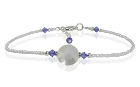 Chelsea - Something Blue Mother of Pearl Wedding Anklet