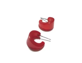 Cherry Red Moonglow Tiny Boom Hoop Earrings