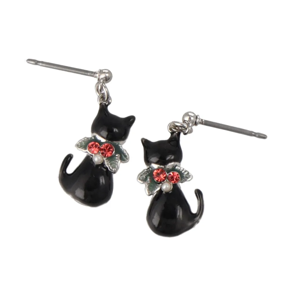 Christmas Cat Drop Earrings