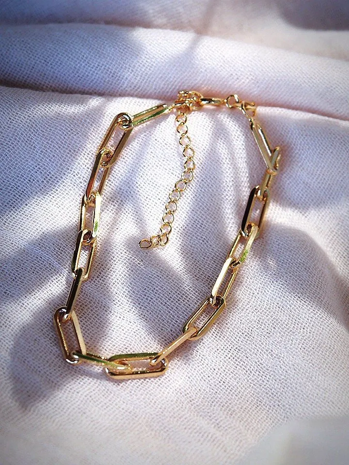 Chunky Gold Paperclip Chain Anklet - Hie