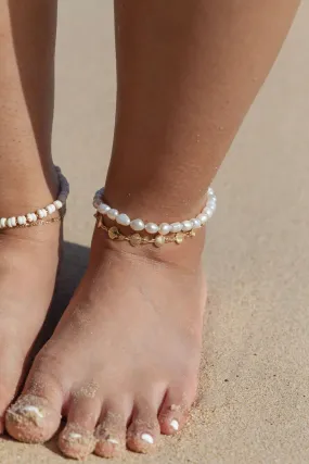 Chunky White Pearl Anklet - Ala