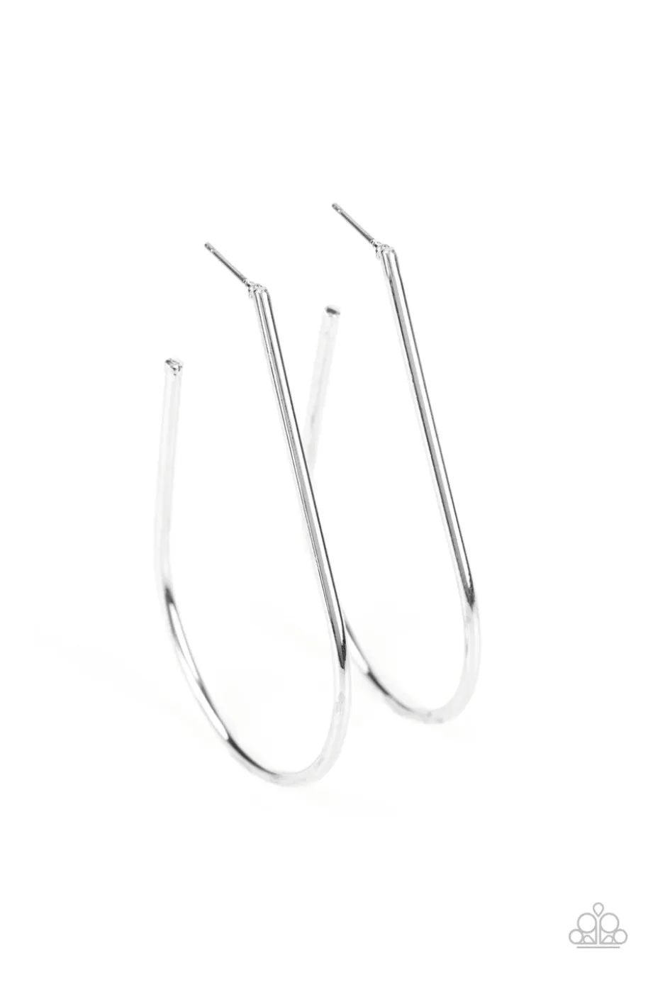 City Curves - Silver Hoop Earrings - Paparazzi Accessories