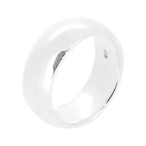 Classic 7mm Polished Silver Band Ring For Women and Men