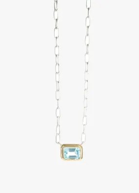 COVET HANDMADE - CLEO BLUE TOPAZ NECKLACE SILVER