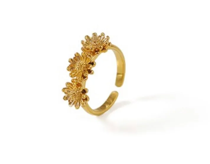 Daisy Flower Open Ring