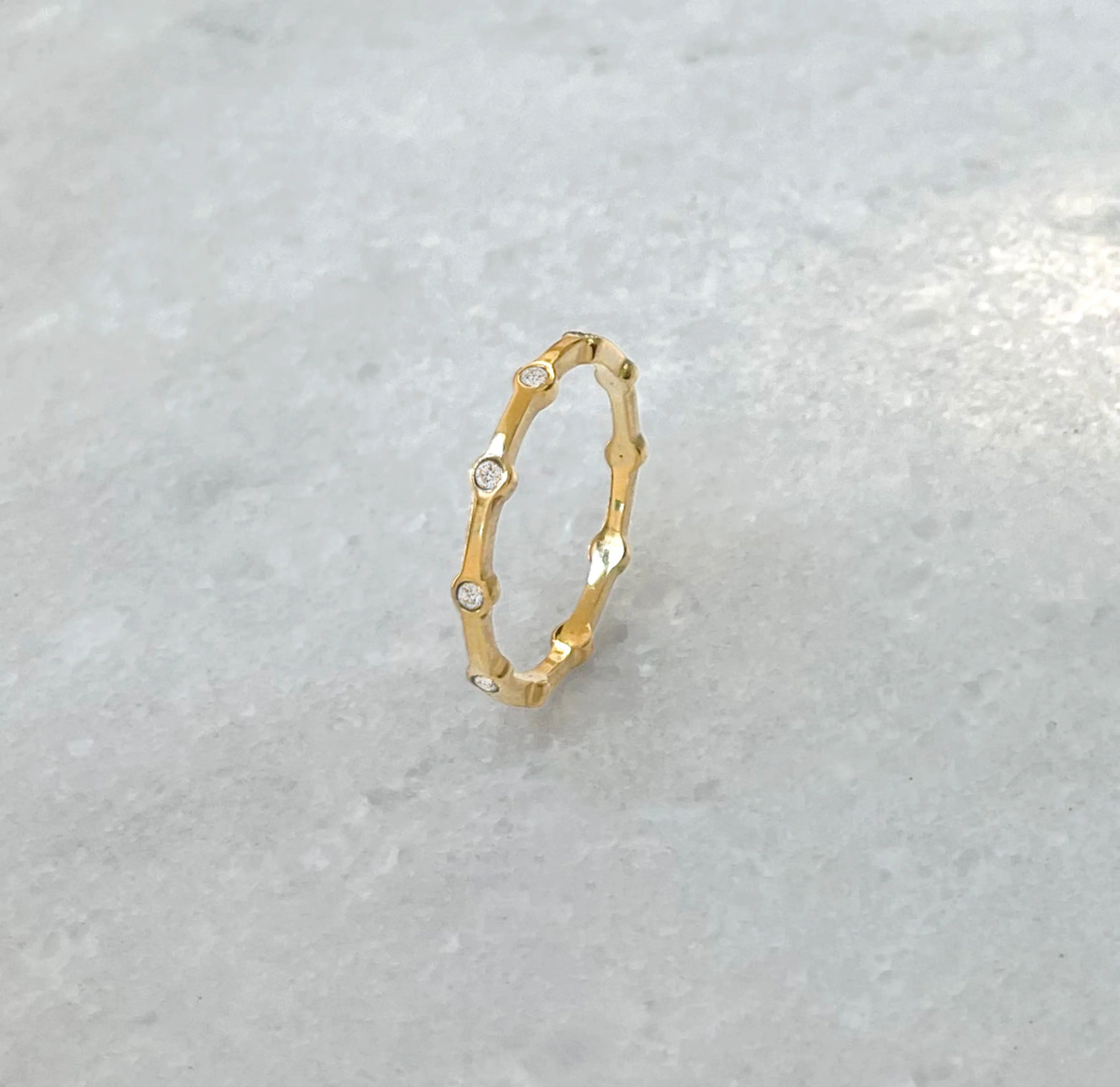 DAPHNE THIN GOLD PAVE STACKABLE RING