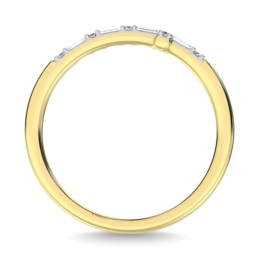 Diamond 1/6 Ct.Tw. Round and Baguette Stackable Ring in 14K Yellow Gold