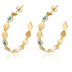 Diamond Shaped Gold Hoops