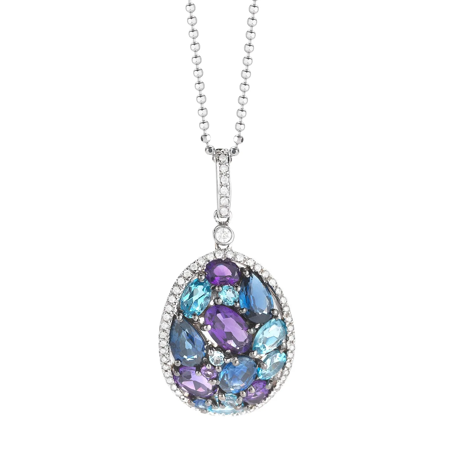 Diamond weight- .25  Sapphire weight- 1.55  Blue topaz weight -1.04 (w/o chain)