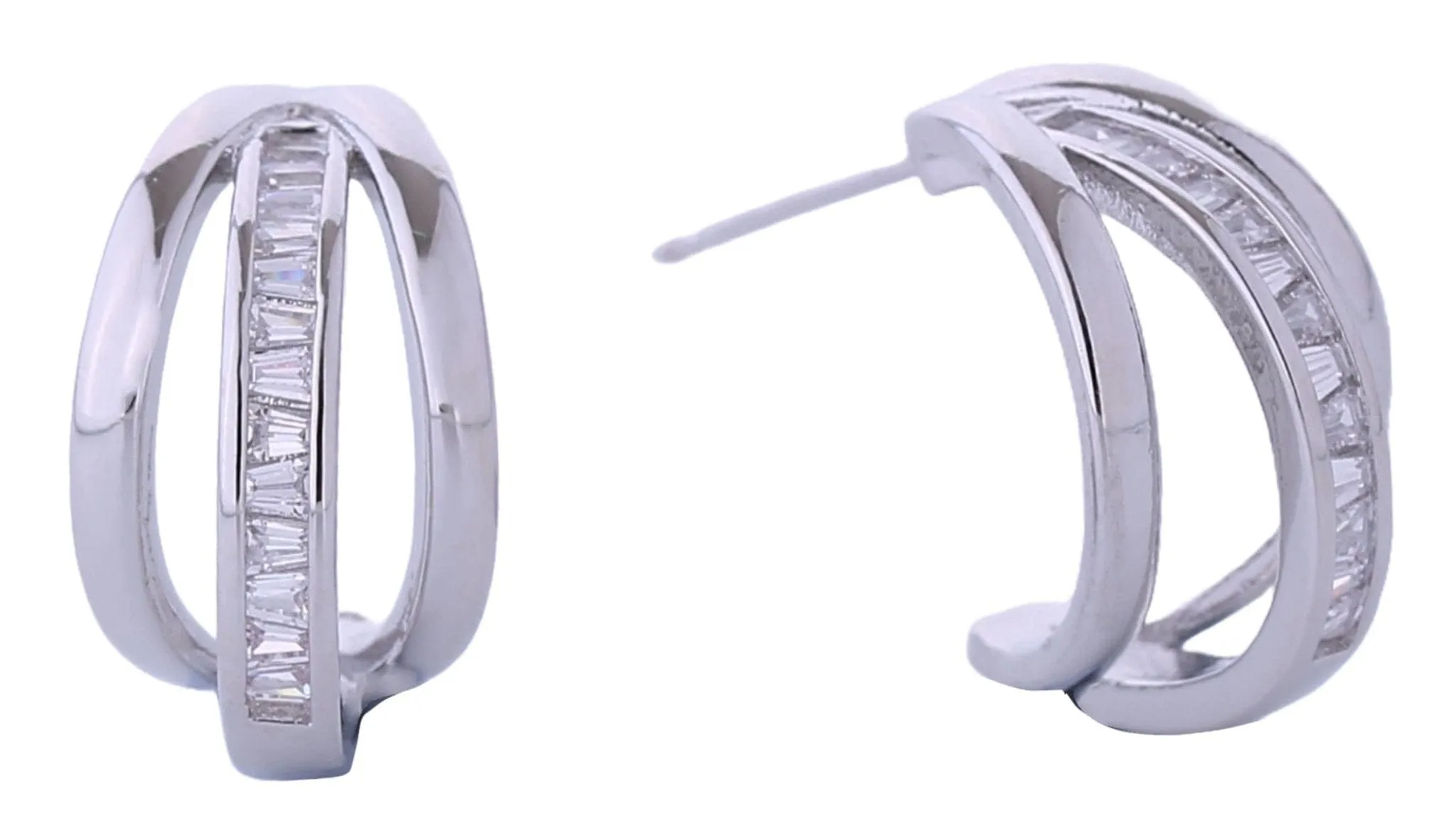 DJE310690 14K Daily Mixed Triple Hoop Earrings