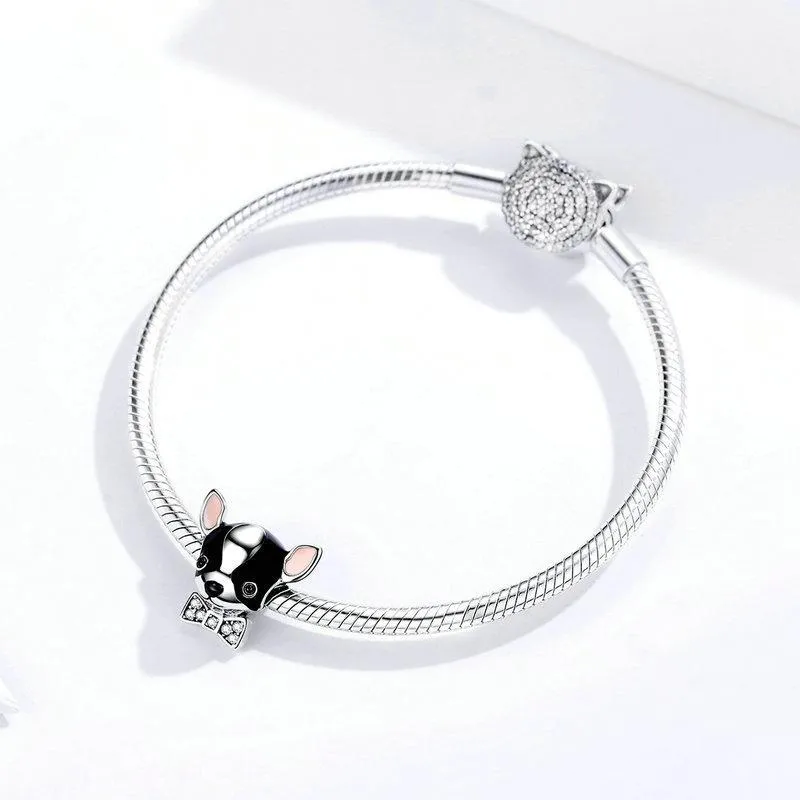 Dog Charm Collection Pandora Style Charms Sterling Silver Boston, Frenchie, Chi, Schnauzer, Puppy