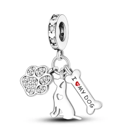 Dog Charm Collection Pandora Style Charms Sterling Silver Boston, Frenchie, Chi, Schnauzer, Puppy