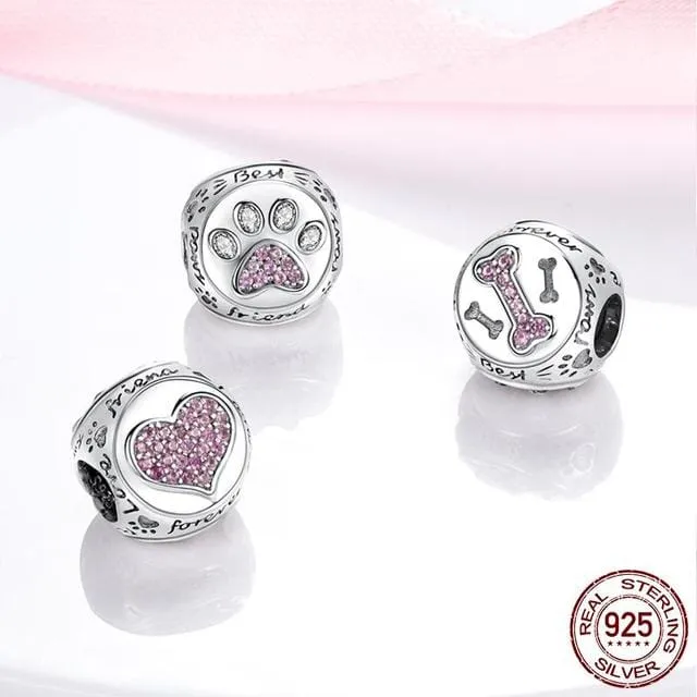 Dog Charm Collection Pandora Style Charms Sterling Silver Boston, Frenchie, Chi, Schnauzer, Puppy