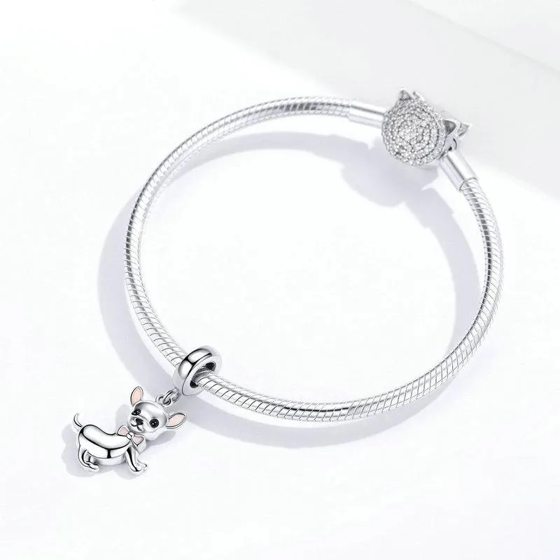 Dog Charm Collection Pandora Style Charms Sterling Silver Boston, Frenchie, Chi, Schnauzer, Puppy