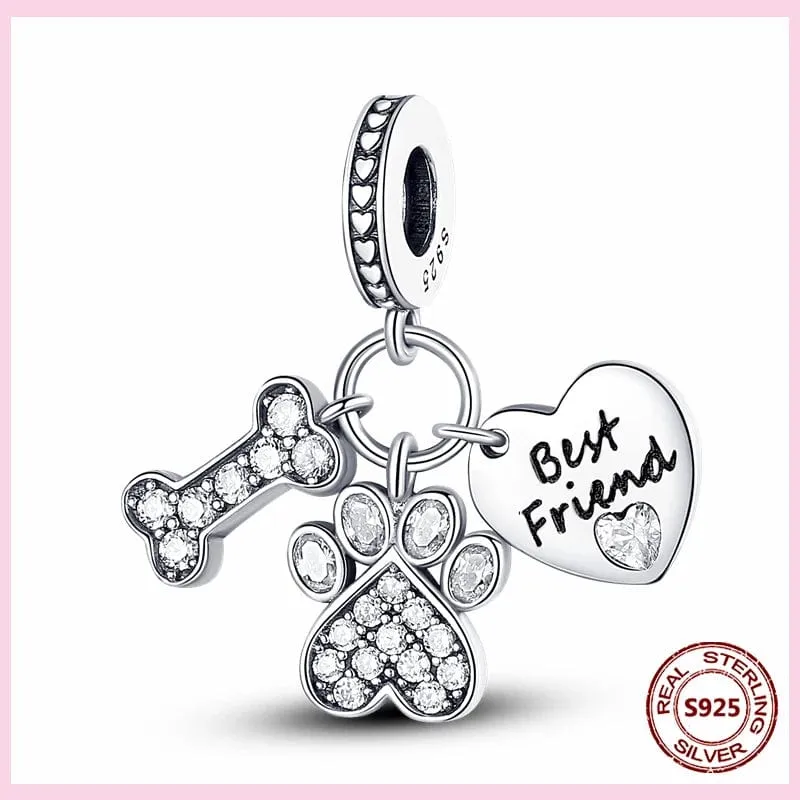 Dog Charm Collection Pandora Style Charms Sterling Silver Boston, Frenchie, Chi, Schnauzer, Puppy