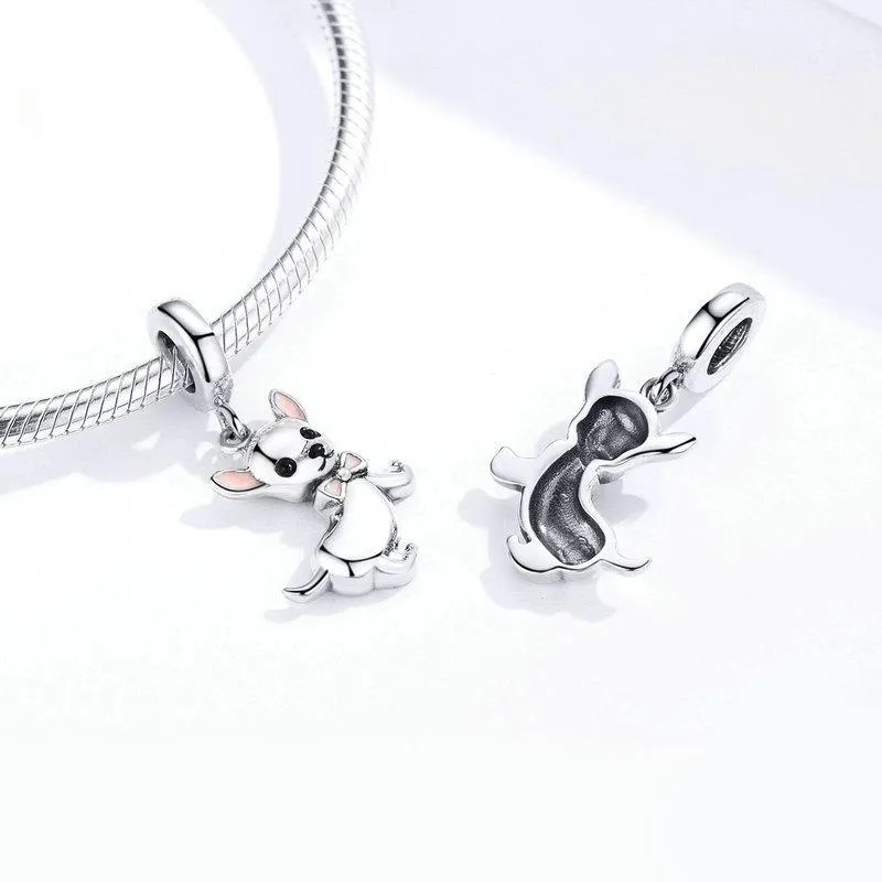 Dog Charm Collection Pandora Style Charms Sterling Silver Boston, Frenchie, Chi, Schnauzer, Puppy