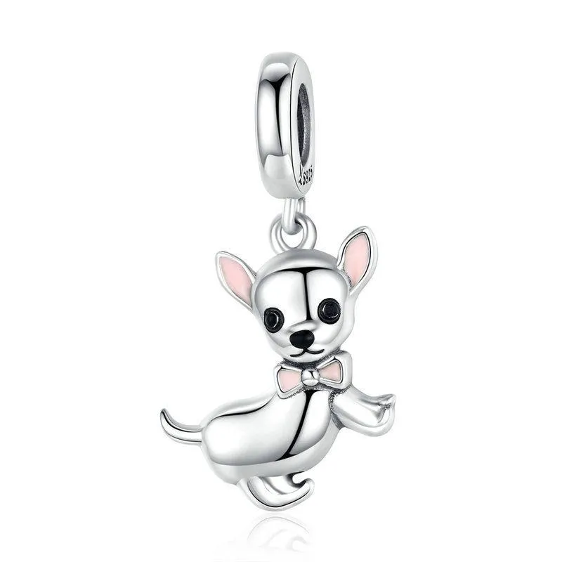 Dog Charm Collection Pandora Style Charms Sterling Silver Boston, Frenchie, Chi, Schnauzer, Puppy