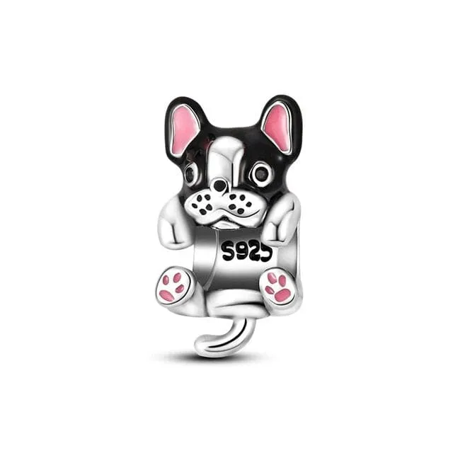 Dog Charm Collection Pandora Style Charms Sterling Silver Boston, Frenchie, Chi, Schnauzer, Puppy