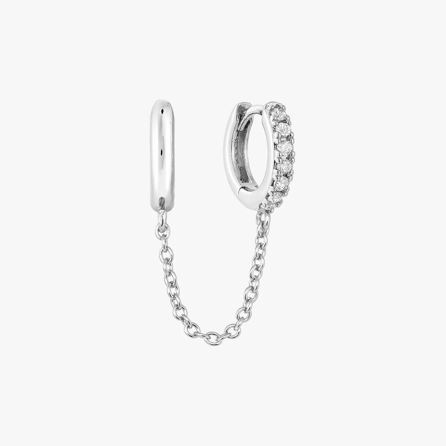 Double Chain Huggie Earring