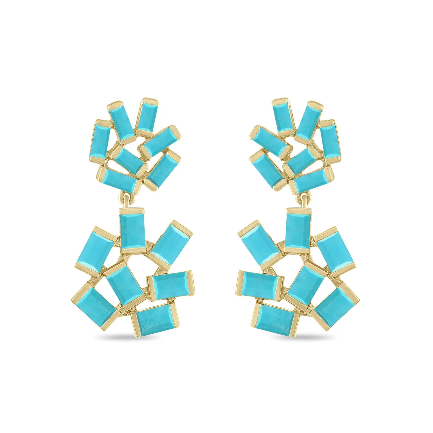 Double Jubilation Earrings: Turquoise