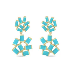 Double Jubilation Earrings: Turquoise