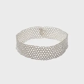 [EIREVE] Seasonless NETTED BEADS CHOKER NECKLACE (METAL)