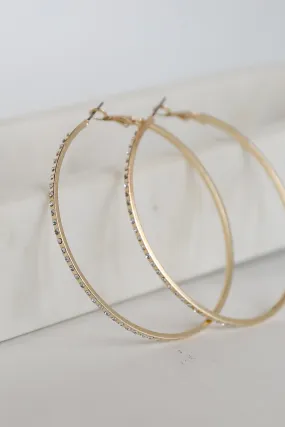 Emery Gold Rhinestone Hoop Earrings