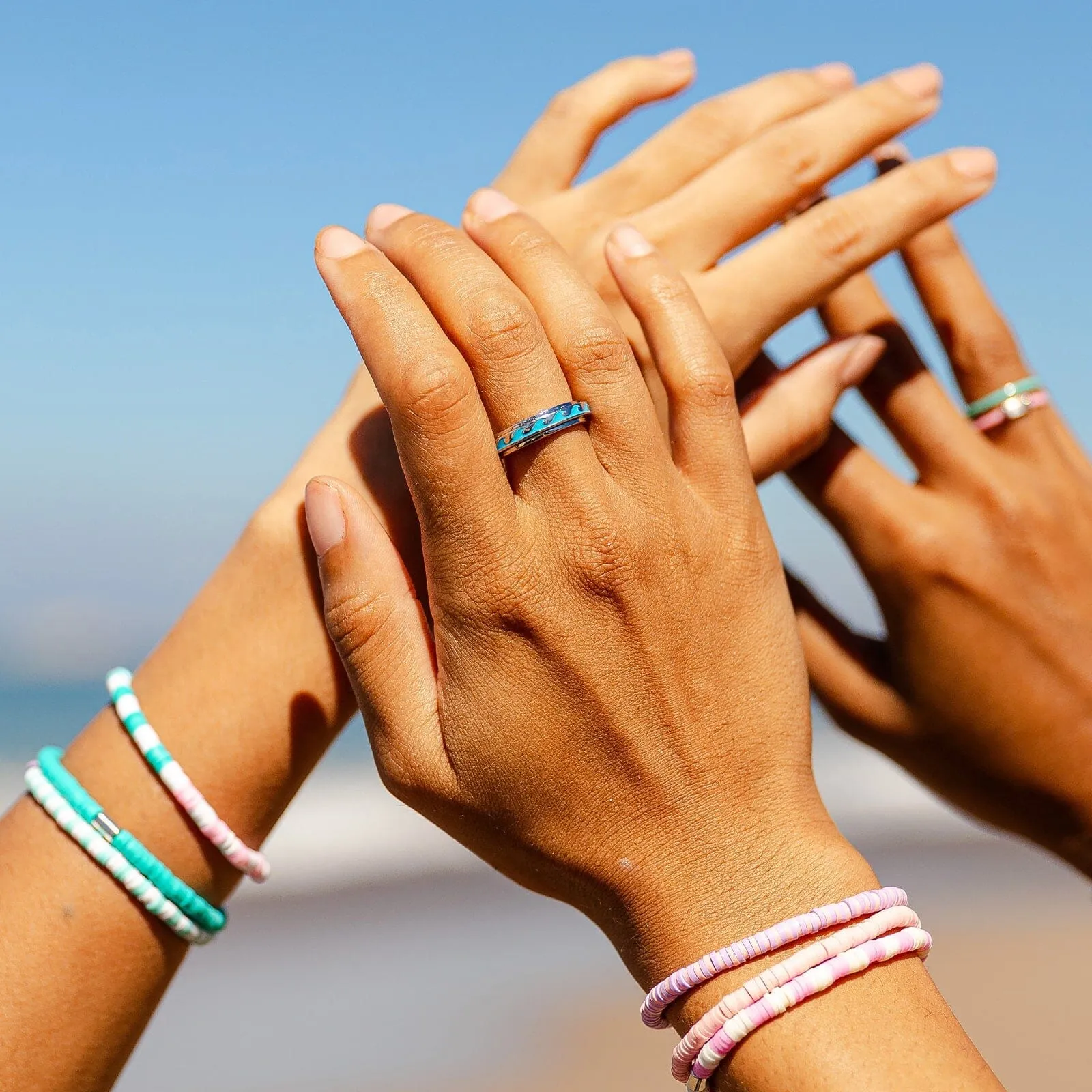 Enamel Wave Fidget Ring