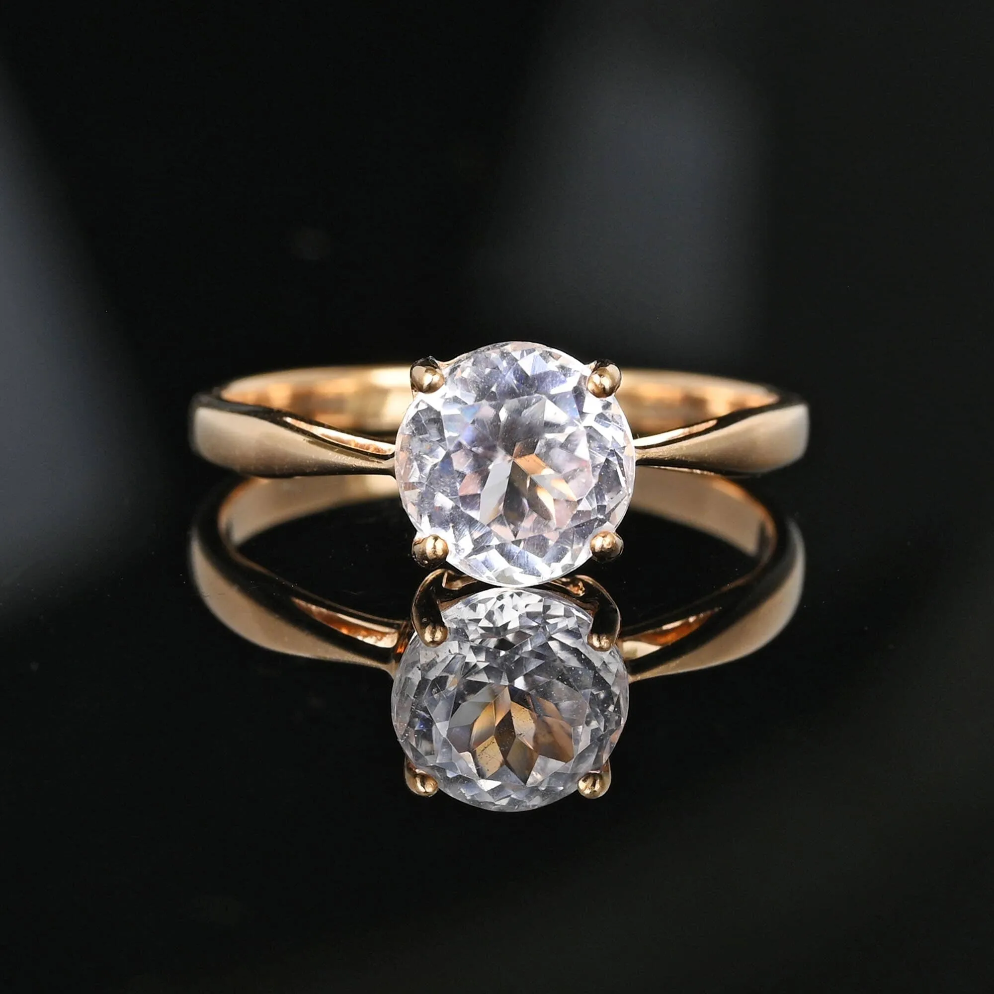 Estate 14K Rose Gold Solitaire Kunzite Ring