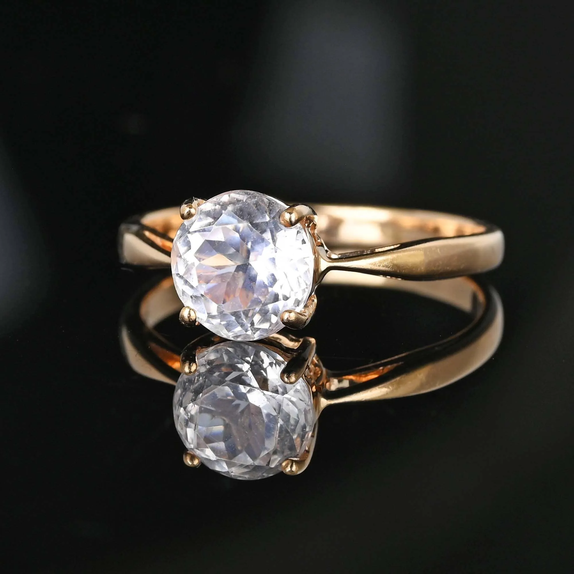 Estate 14K Rose Gold Solitaire Kunzite Ring