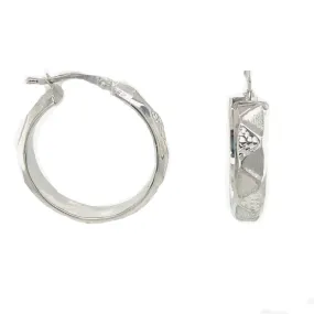 Etched Design Hoop Earrings