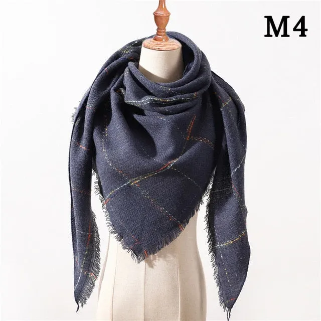 Fashion Cashmere Plaid Scarf Printed Bandana Shawl #MS-1