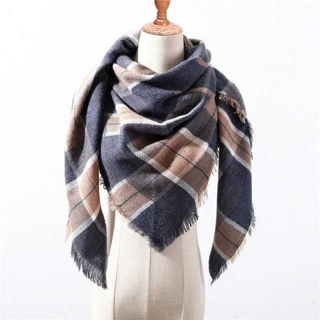 Fashion Cashmere Plaid Scarf Printed Bandana Shawl #MS-1