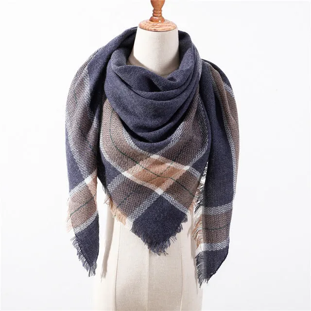 Fashion Cashmere Plaid Scarf Printed Bandana Shawl #MS-1