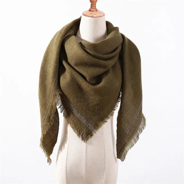 Fashion Cashmere Plaid Scarf Printed Bandana Shawl #MS-1