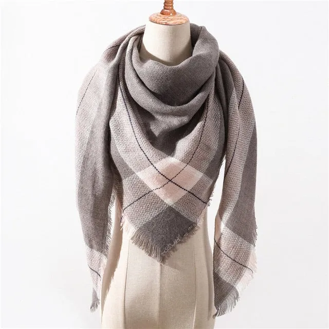 Fashion Cashmere Plaid Scarf Printed Bandana Shawl #MS-1