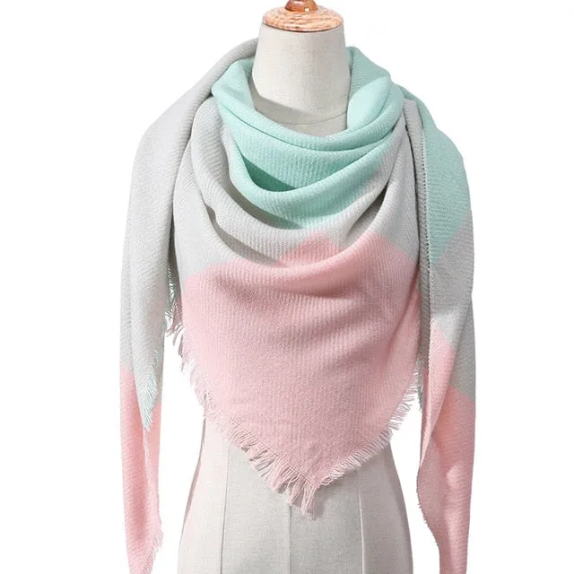 Fashion Cashmere Plaid Scarf Printed Bandana Shawl #MS-1