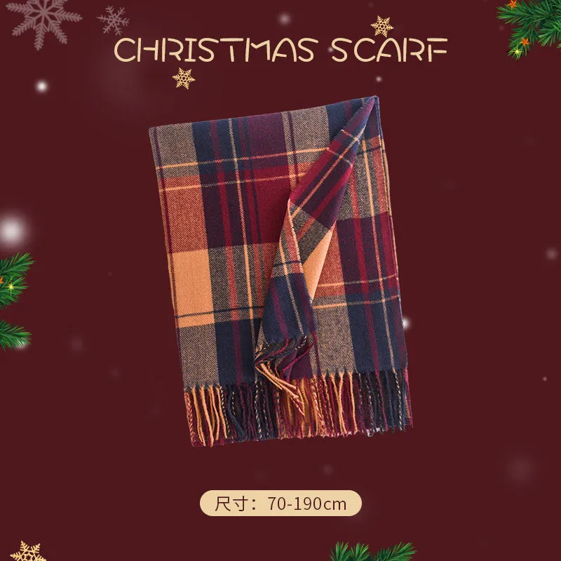 FH23-5480 Christmas printed winter scarf