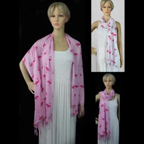 Flamingo Wide Scarf/Shawl